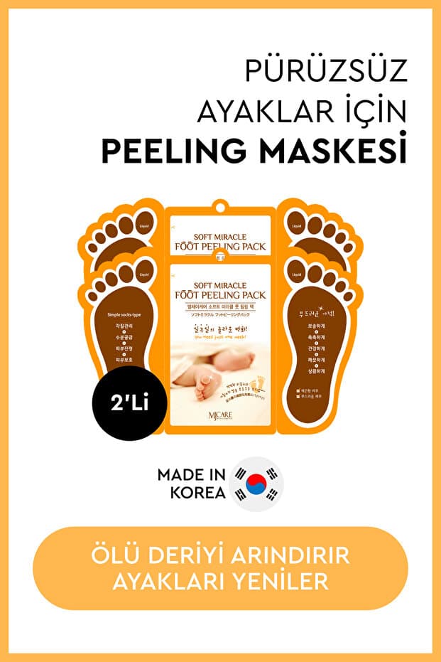 Mjcare Miracle Foot Peeling Pack - Çorap Tipi Ayak Peeling Maskesi 2'li - Fiyatı