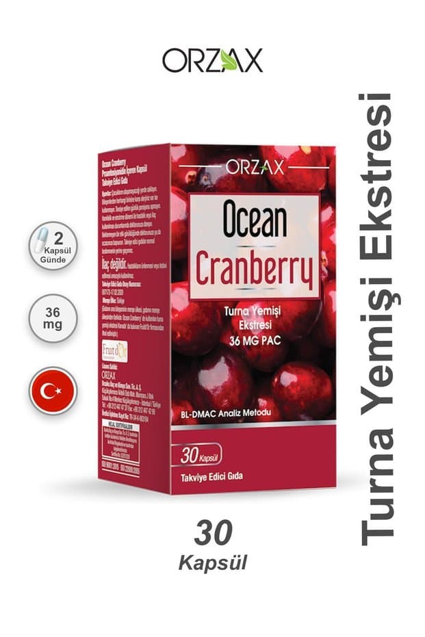 Orzax Ocean Cranberry Turna Yemişi Ekstresi 36 mg Pac 30 Tablet - Fiyatı