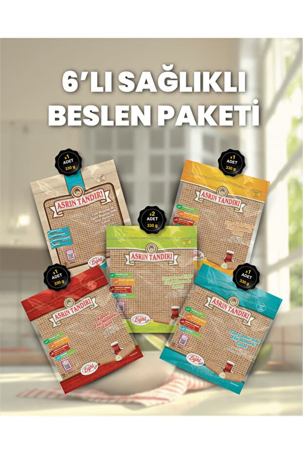 Asrın Tandırı 6'LI PAKET- SAĞLIKLI BESLEN PAKETİ - EKŞİ HAMURLU LAVAŞ TANDIR EKMEĞİ