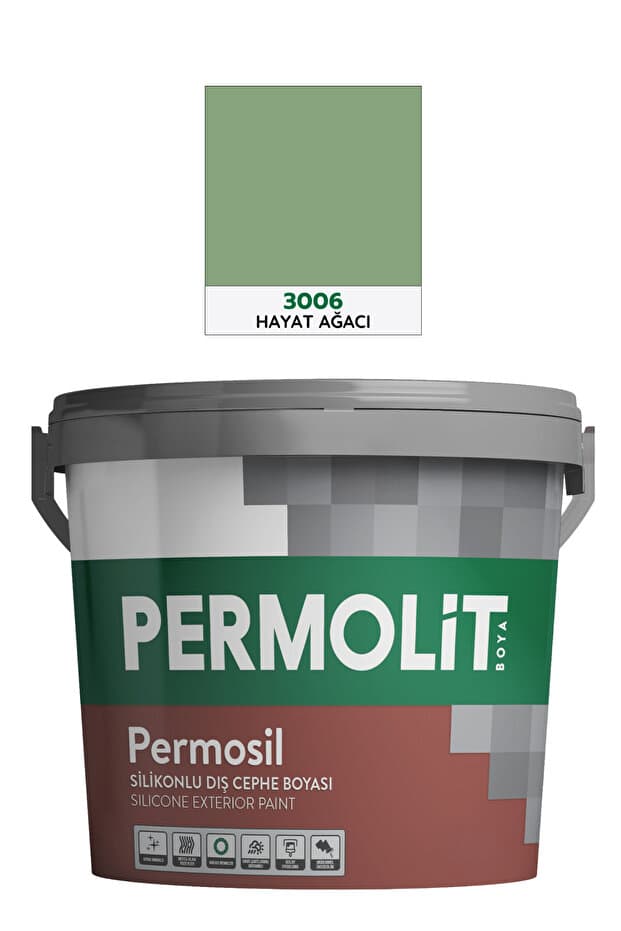 Permolit Permosil Silikonlu Dış Cephe Boyası, Uzun Ömürlü Koruma, | 3,5Kg - 10Kg - 20Kg