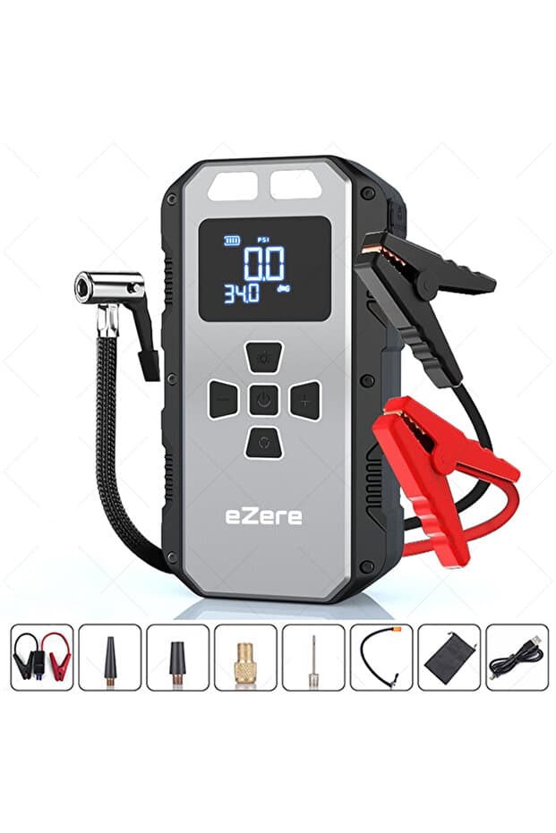 EZERE 4 in1 Lastik Sisirme Pompası, Powerbank Ve Starter Akü Takviye cihazı - Fiyatı