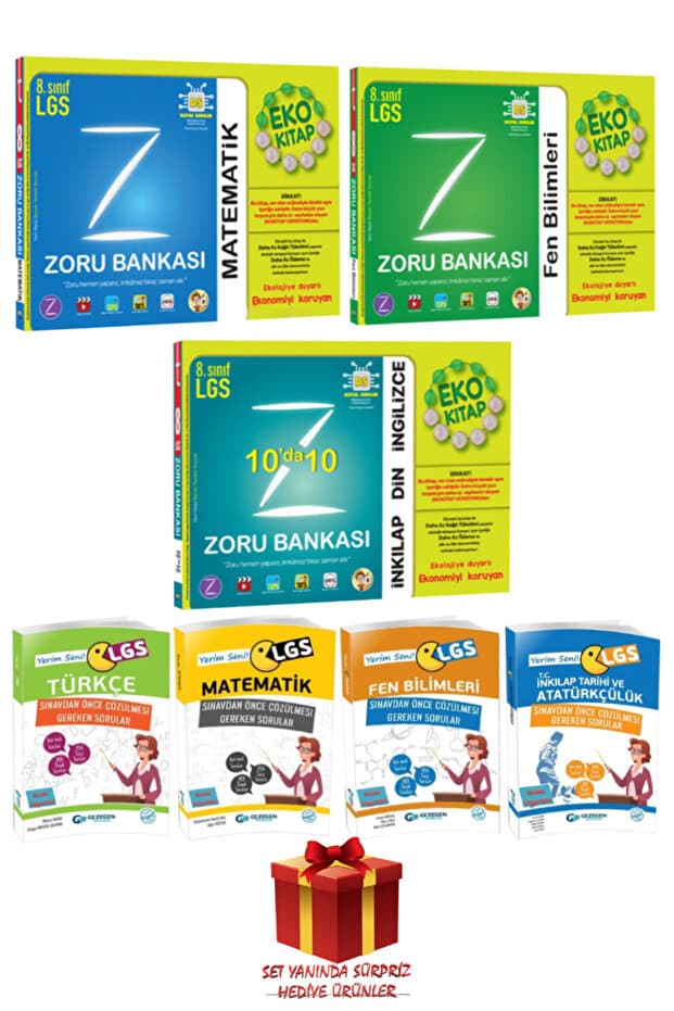 Tonguç Yayınları 8. Sınıf LGS Matematik+Fen+İnkılap-Din-İngilizce Zoru Bankası+Yerim Seni LGS Türkçe+Mat+Fen+İnkılap