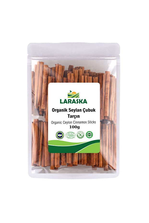 Laraska Organik Organik Seylon - Seylan Çubuk Tarçın 100g - Organic Ceylon Cinnamon Sticks
