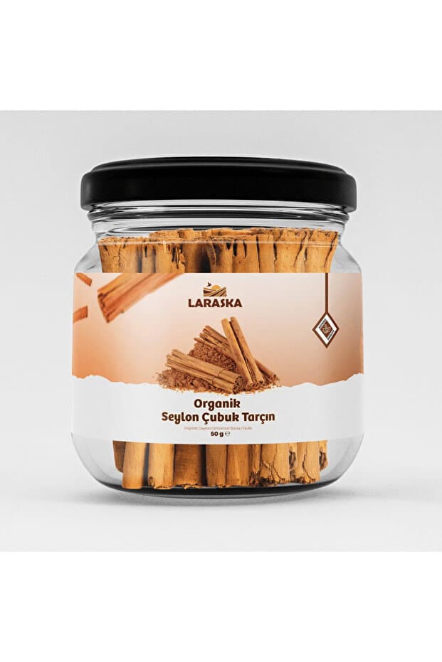 Laraska Organik Organik Seylon - Seylan Çubuk Tarçın 50g - Organic Ceylon Cinnamon Sticks 50g