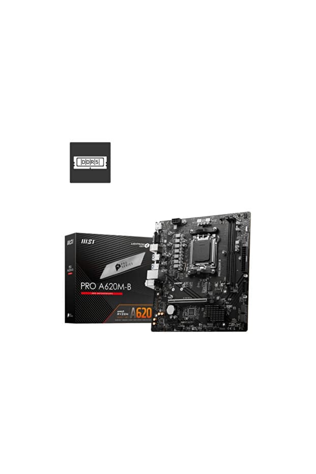 MSI Pro A620M-B AMD A620 AM5 Soket DDR5 6800(OC)MHz mATX Anakart