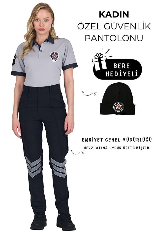 KARGA ÜNİFORMA KADIN ÖZEL GÜVENLİK PANTOLON - %3 LİKRALI İTHAL KUMAŞ - REFREKTÖRLÜ - ÖZEL GÜVENLİK PANTOLONU