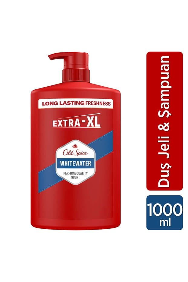 Old Spice Whitewater Erkek Duş Jeli ve Şampuan 3'ü 1 Arada Vücut Saç Yüz 1000 ml Ekstra-XL - Fiyatı