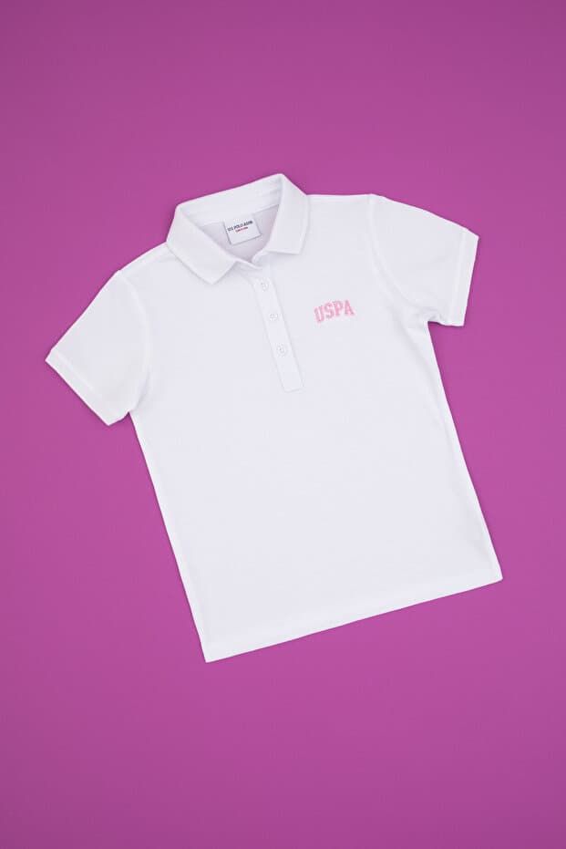 U.S. Polo Assn. Kız Çocuk Beyaz Polo Yaka Tişört 50325173-VR013