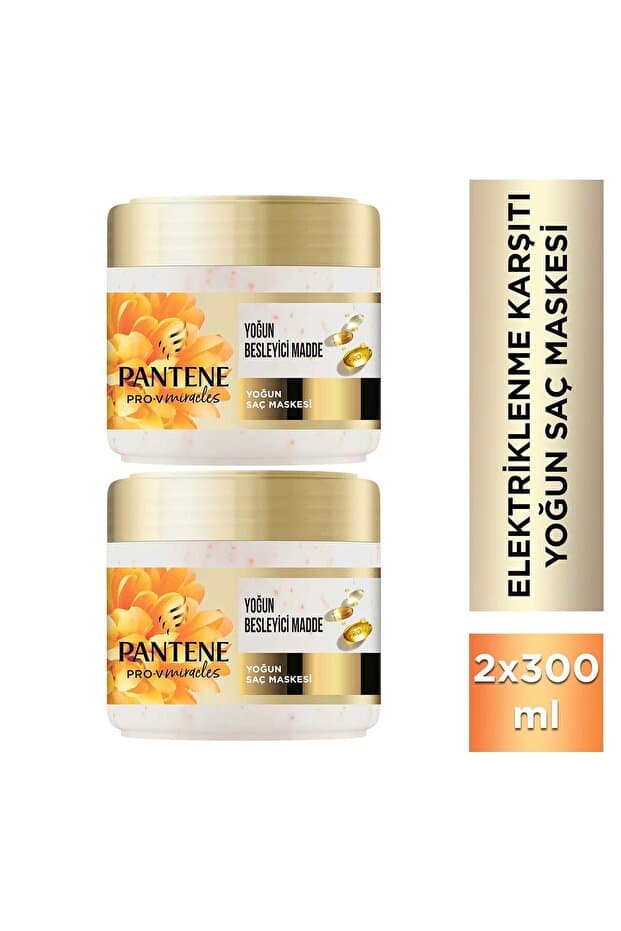 Pantene Frizz No More Elektriklenme Karşıtı Maske Kuru ve Kıvırcık Saçlar İçin 300ML x 2