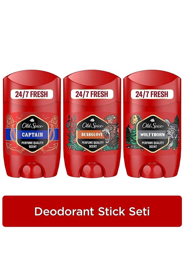 Old Spice Erkek Deodorant Stick Seti: Captain 50 ml, Wolfthorn 50 ml, Bearglove 50ml