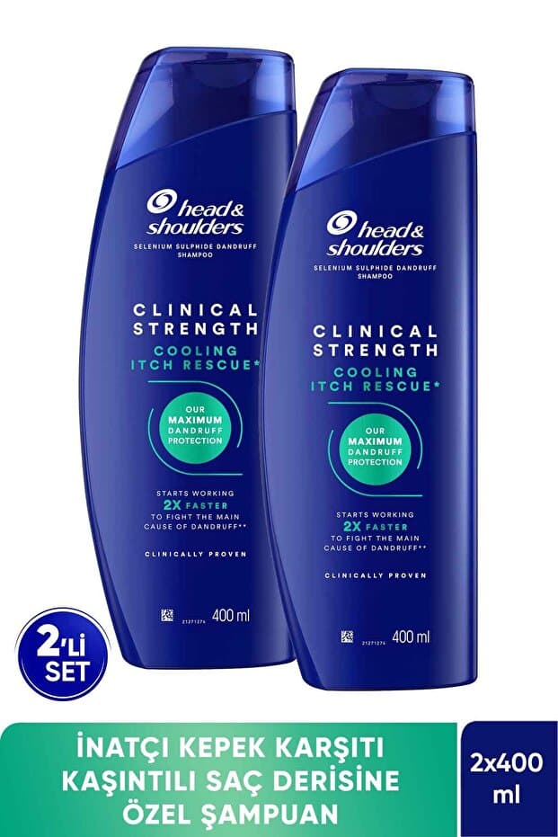 Head & Shoulders Clinical Strength Cooling Itch Rescue Karşıtı Şampuan 400 ml x2 Adet