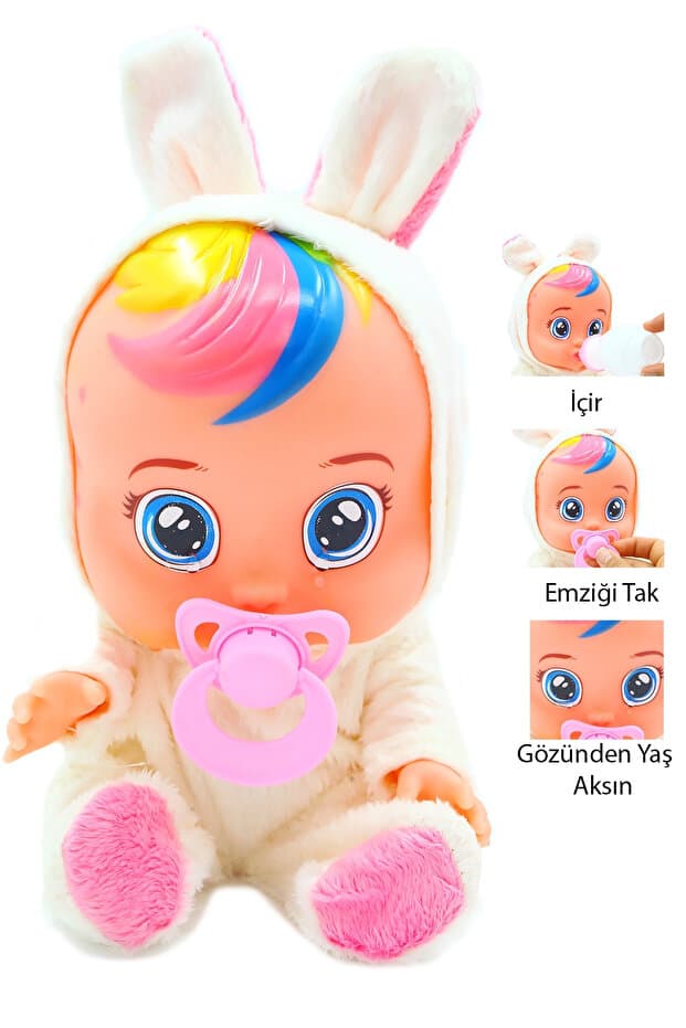 Toyx Ağlayan Et Bebek Oyuncak 20 cm – Su İçen Konuşan Bebek Oyuncağı 3+ Yaş