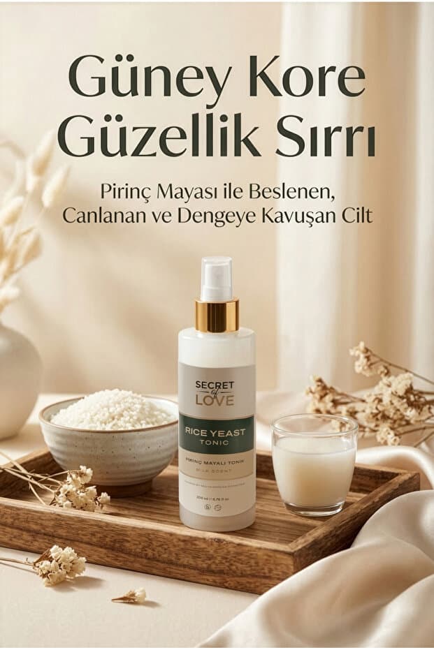 SECRET OF LOVE Rice Yeast Yoğun Kıvamlı Pirinç Mayalı Sprey Cilt Toniği 200 ml - Yoğun Nem ve Aydınlık Görünüm Desteği