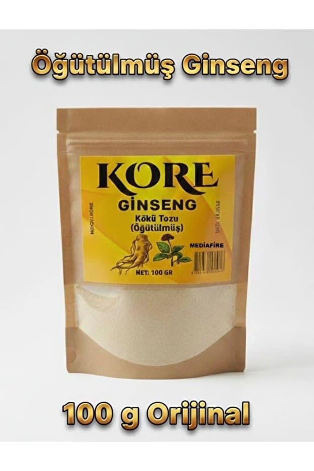 MediaFire Ginseng Toz 100gr Saf Ginseng Orj Ginseng Öğütülmüş Kırmızı Kore Ginsengi Cinsek Cinsenk Kuvvetli