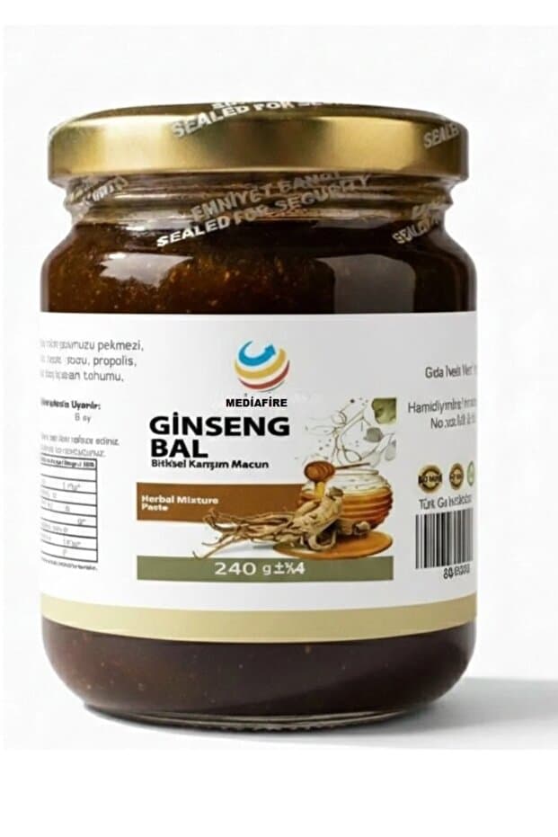MediaFire Ginsengli Kuvvetli Atom Macunu 240gr Bitkisel Mesir Kırmızı Ginsengli Macun Macunu