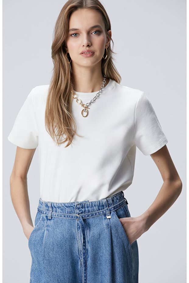Network Beyaz Basic T-shirt