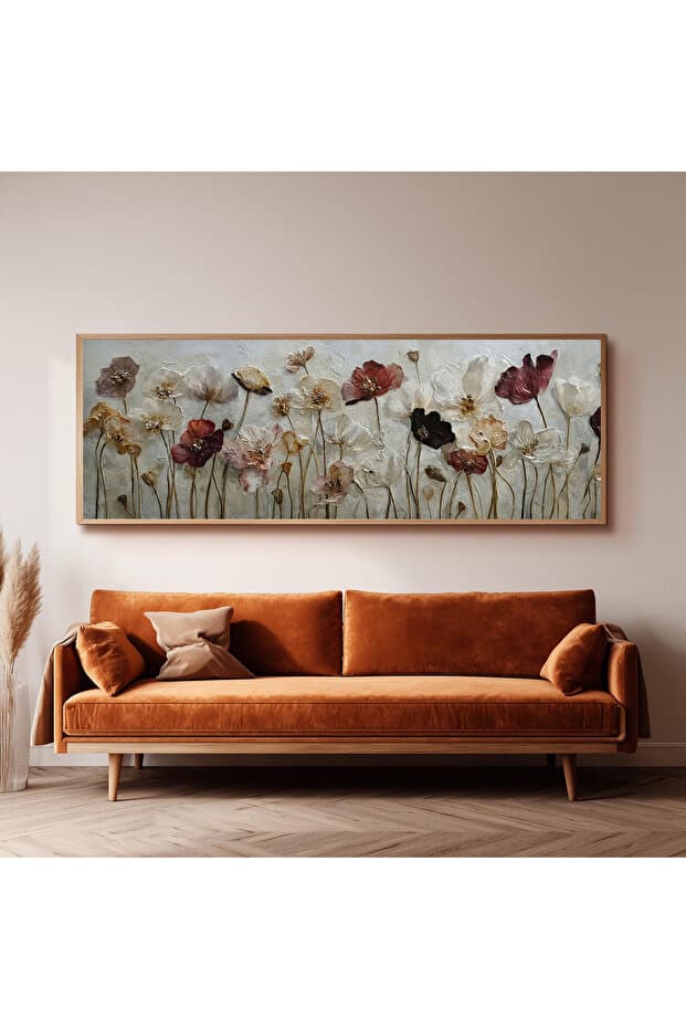Dekorsiahome Ahşap Çerçeveli Panoramik Oturma Odası Tablosu UZ0067