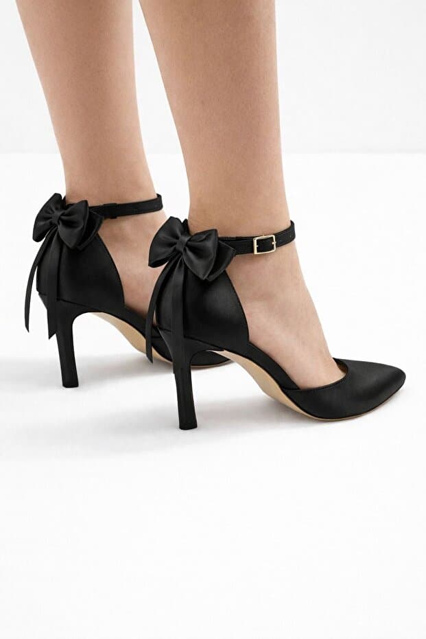 CRAFT MODA Fiyonklu Bilekten Bantlı İnce Topuklu Stiletto Kadın Ayakkabı