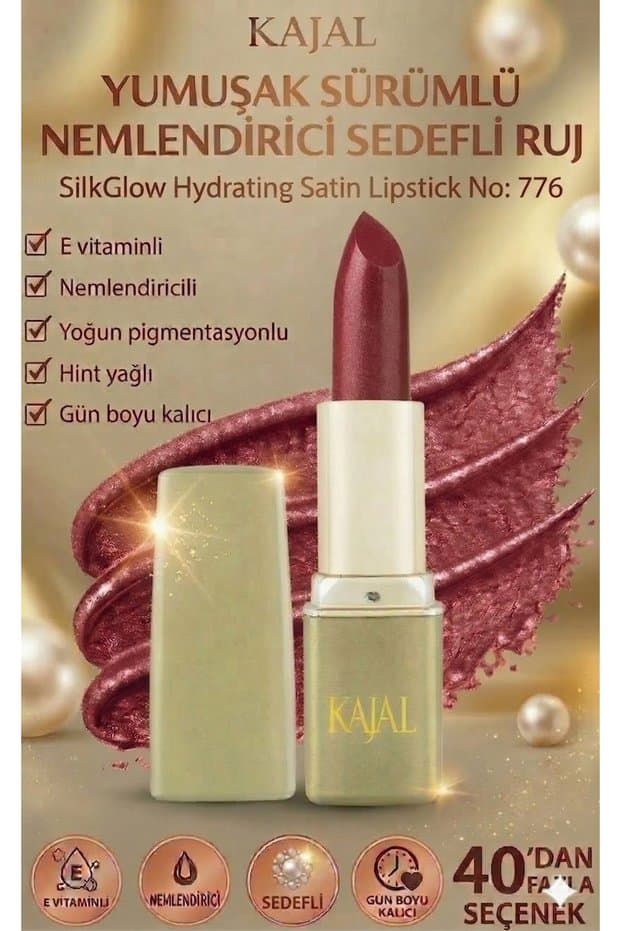 KAJAL Yumuşak Sürümlü Nemlendirici Sedefli Ruj – SilkGlow Hydrating Satin Lipstick No: 776 - Fiyatı