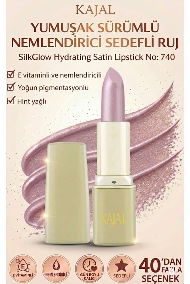 KAJAL Yumuşak Sürümlü Nemlendirici Sedefli Ruj – SilkGlow Hydrating Satin Lipstick No: 740 - Fiyatı