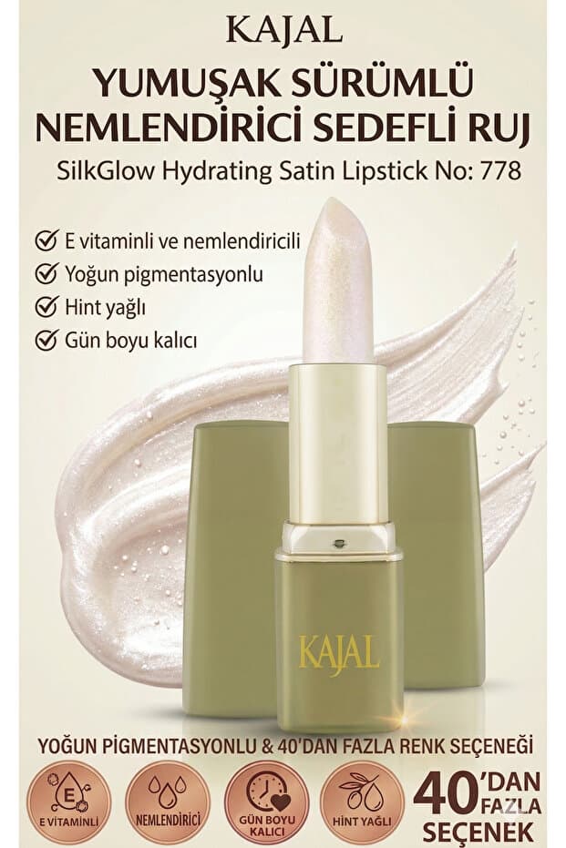 KAJAL Yumuşak Sürümlü Nemlendirici Sedefli Ruj – SilkGlow Hydrating Satin Lipstick No: 754 - Fiyatı