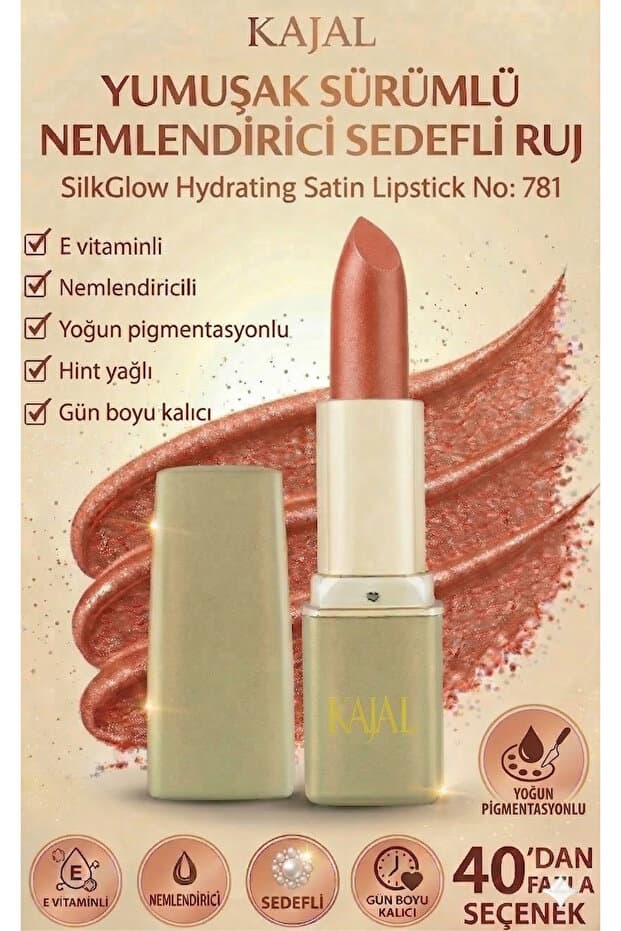 KAJAL Yumuşak Sürümlü Nemlendirici Sedefli Ruj – SilkGlow Hydrating Satin Lipstick No: 781 - Fiyatı