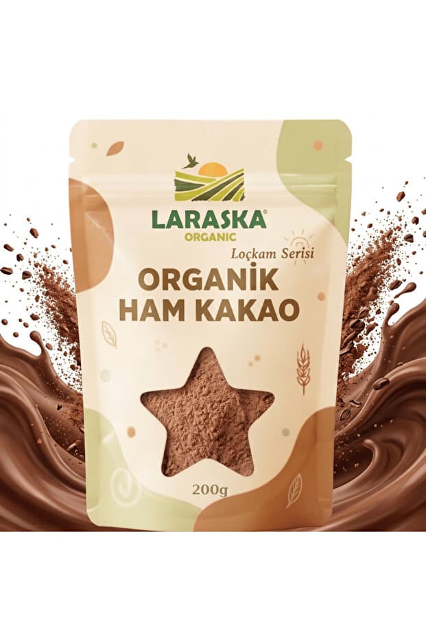 Laraska Organik Organik Ham Kakao Tozu 200g - Certified Organic Raw Cacao Powder 200g