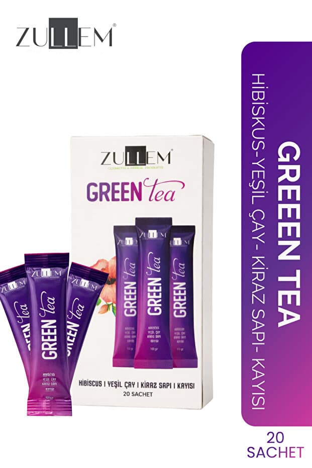 ZULLEM GREEN TEA YEŞİLÇAY KARIŞIK BİTKİ DETOX ÇAYI 20x10 GR 1 ADET