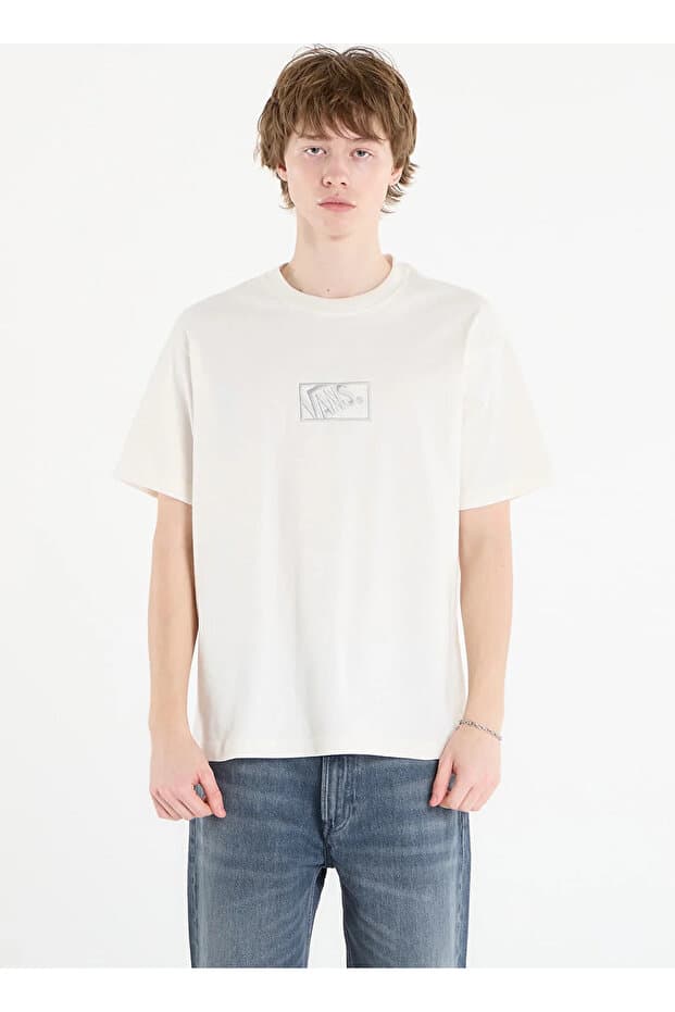 Vans VN000RAPC9F1 BLOCKED BOX LOOSE SS Beyaz Yuvarlak Yaka Normal Düz Erkek T-Shirt