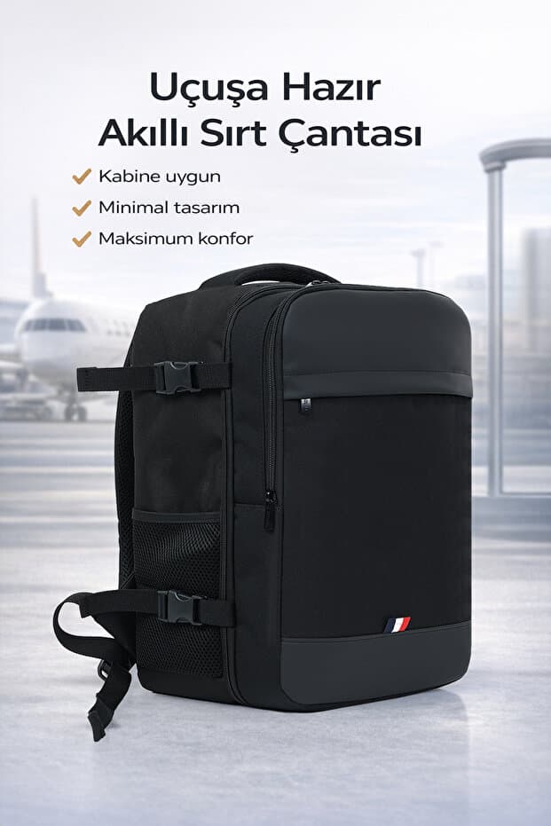 D'VERS Smart Kabin Boy Laptop ve Tablet Bölmeli, Suya Dayanıklı, Seyahat, Valiz, Sırt Çantası