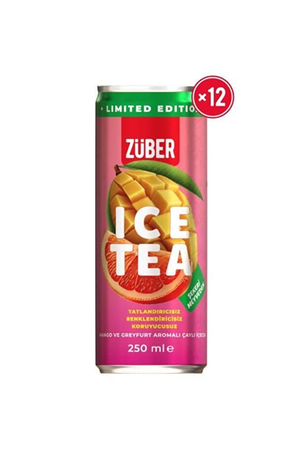 Züber Ice Tea Mango & Greyfurt Soğuk Çay 250ml x 12 Adet