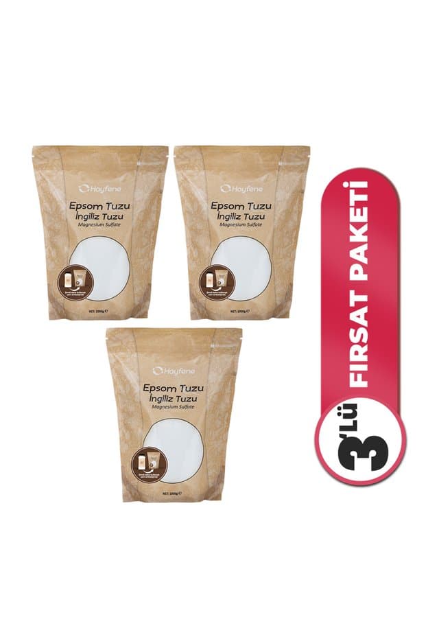 Hayfene Ingiliz Tuzu (Epsom Tuzu) 1000 gr x 3'lü Set - Fiyatı