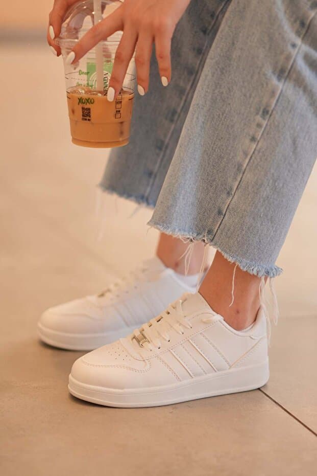 SOLAZER Kadın Beyaz Sneaker Spor Ayakkabı