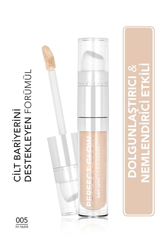 Flormar Perfect Glow Serum Nem Veren Yoğun Kapatıcı Özellikli Sünger Aplikatörlü Concealer - 005 N1 Nude - Fiyatı