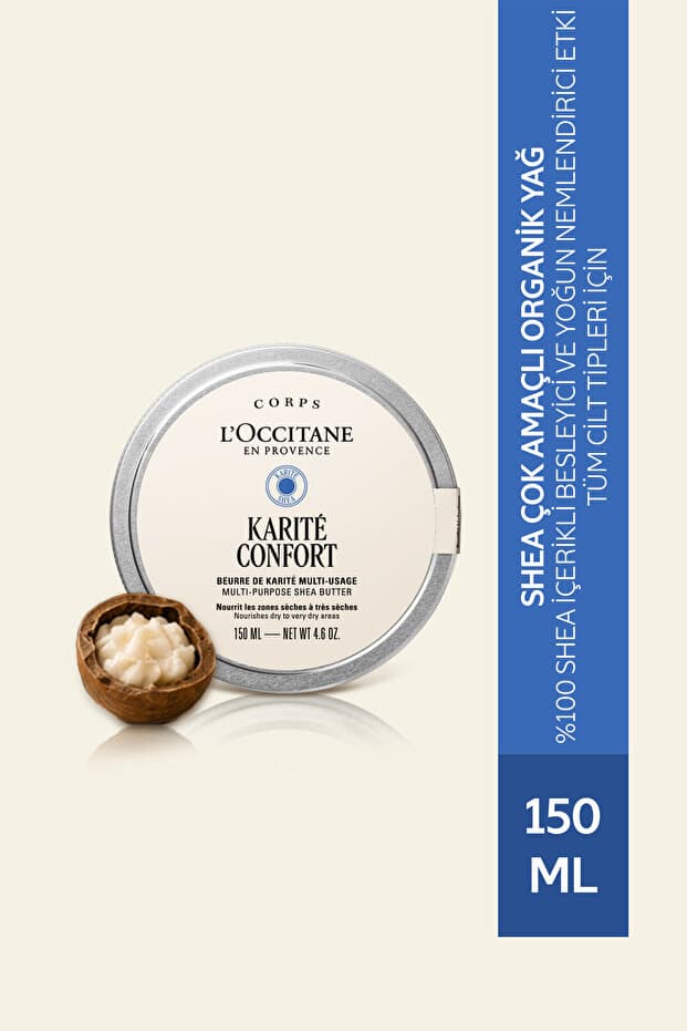 L'Occitane Shea Organik Yağı, Besleyici ve Nemlendirici, Kuru Ciltler için, 150 ml