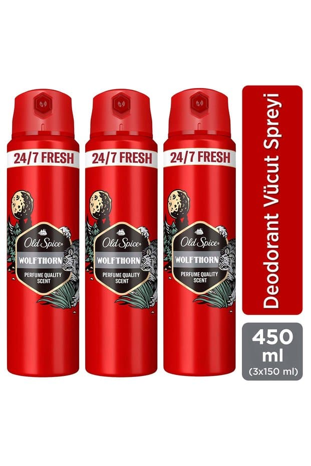 Old Spice Wolfthorn Erkek Sprey Vücut Deodorantı 150 ml x3 - Fiyatı