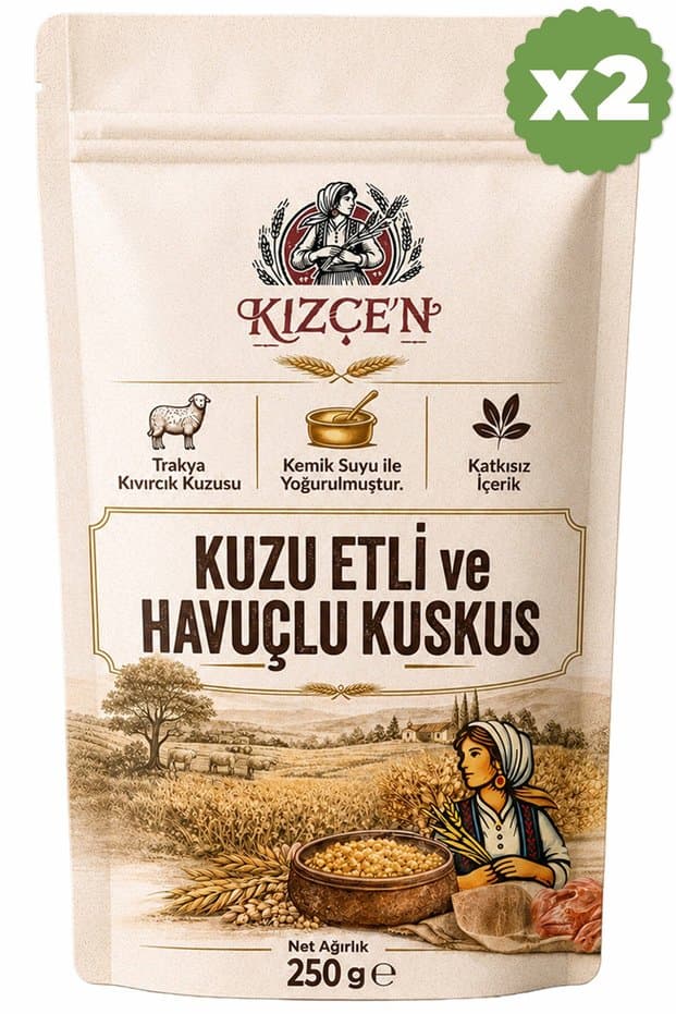 Kızçen Avantajlı 2 Li Kuzu Etli ve Havuçlu Kuskus (2x 250 g) - Fiyatı