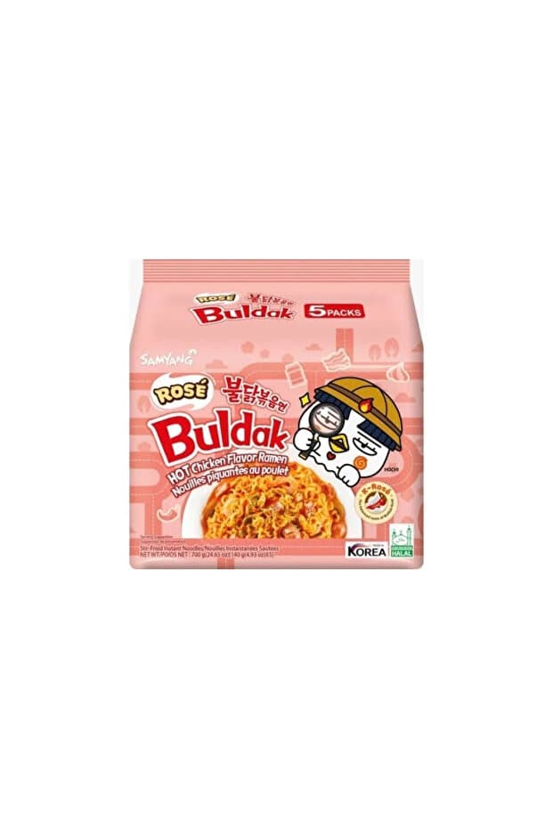 samyang Acı Tavuklu Gül Aromalı Ramen 5 Adet x 140g - Fiyatı