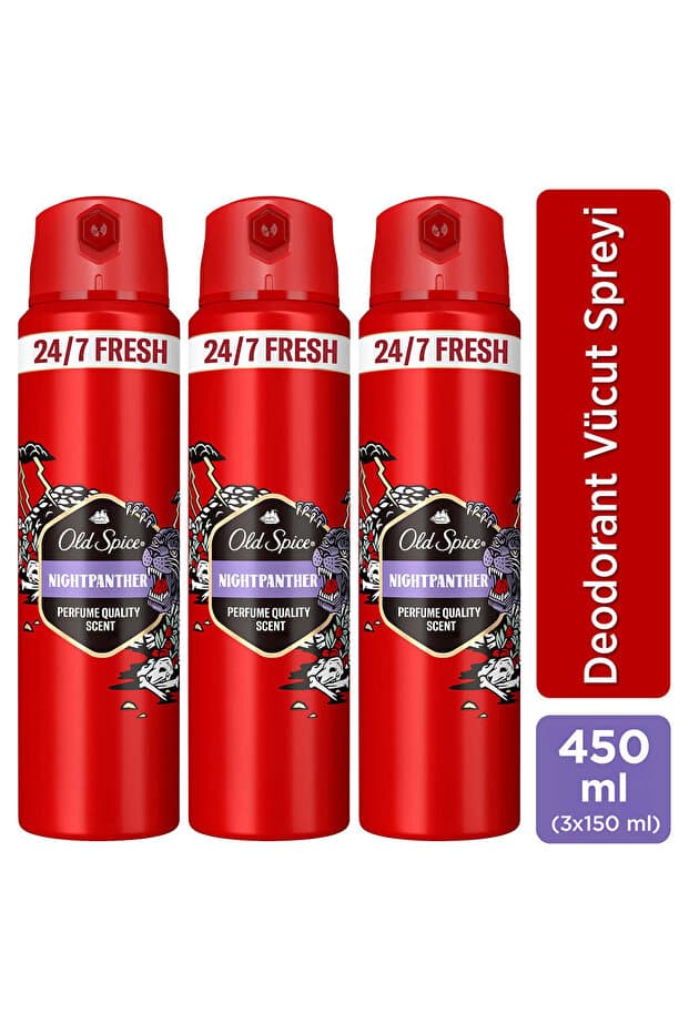 Old Spice Night Panther Erkek Sprey Vücut Deodorantı 150 ml x3 - Fiyatı
