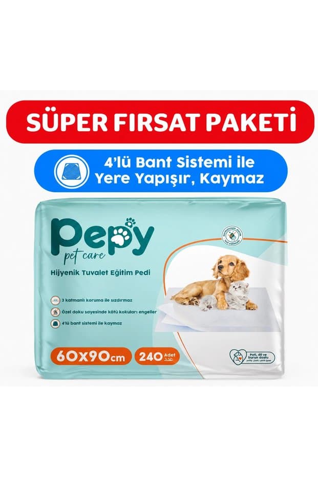 PEPY 60x90 Hijyenik Tuvalet Eğitim Pedi 30'lu x8 Adet - Fiyatı