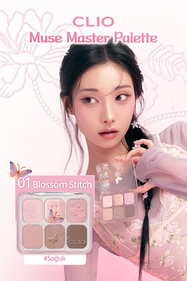 CLIO Yumuşak Dokulu & Blur Etkili, 6’lı Far Paleti Muse Master Palette (01 Blossom Stitch)