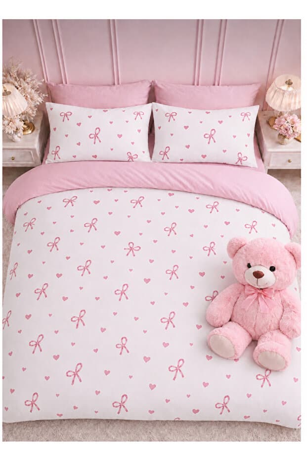 Sheri Home Tekstil Lastikli Çarşaflı Tek Kişilik Nevresim Takımı SWEETHEARTMODELSZ8889221