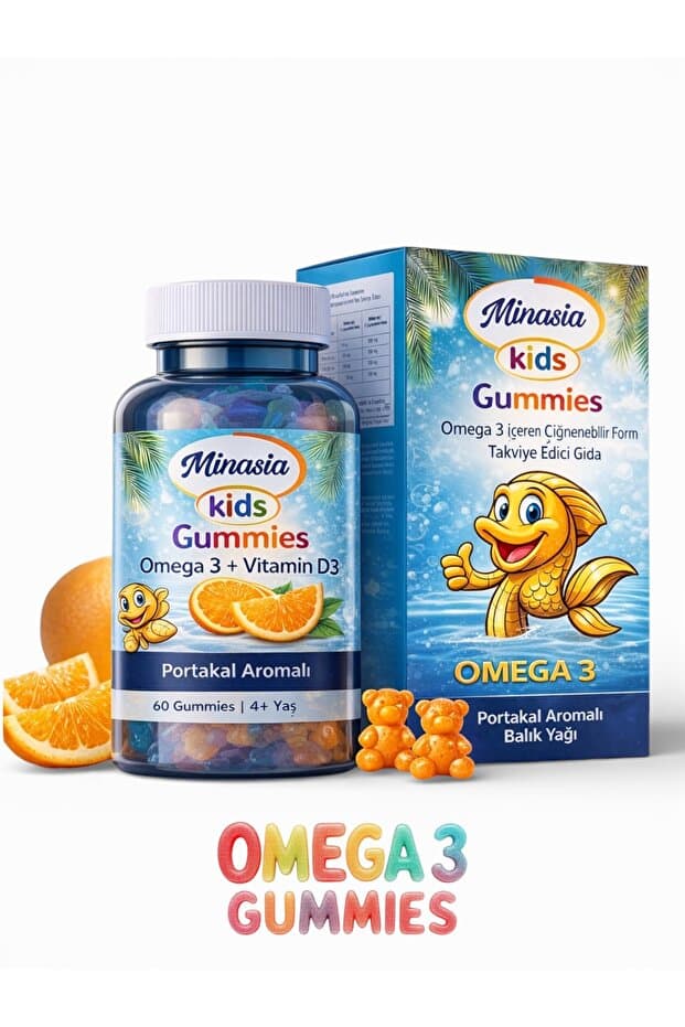 MİNASİA KİDS Omega 3 Gummies 60 Adet Çiğnenebilir Form