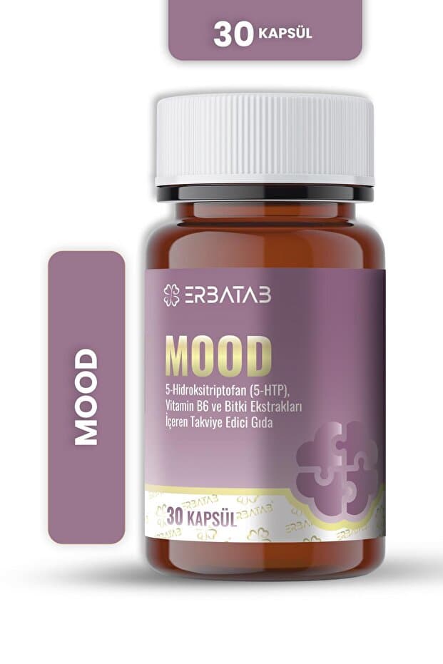 Erbatab Mood 30 Kapsül Passiflora, Valerian ve Melisa Ekstraktları İçeren Takviye Edici Gıda