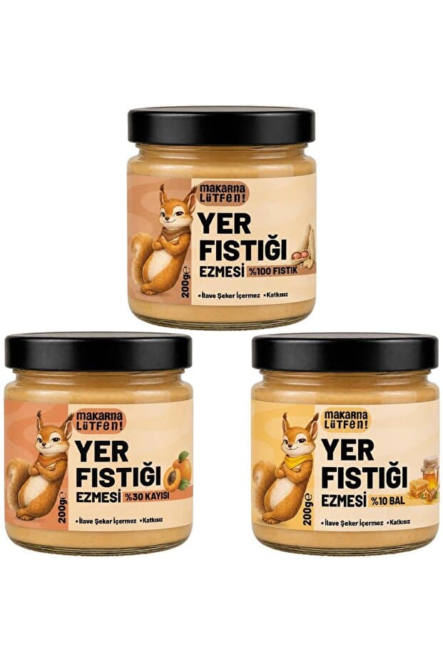 Makarna Lütfen Avantajlı Yer Fıstığı Ezmesi Seti (3x200 g)