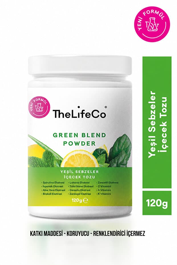 TheLifeCo Green Blend - Yeşil Sebzeler Içecek Tozu 120 G