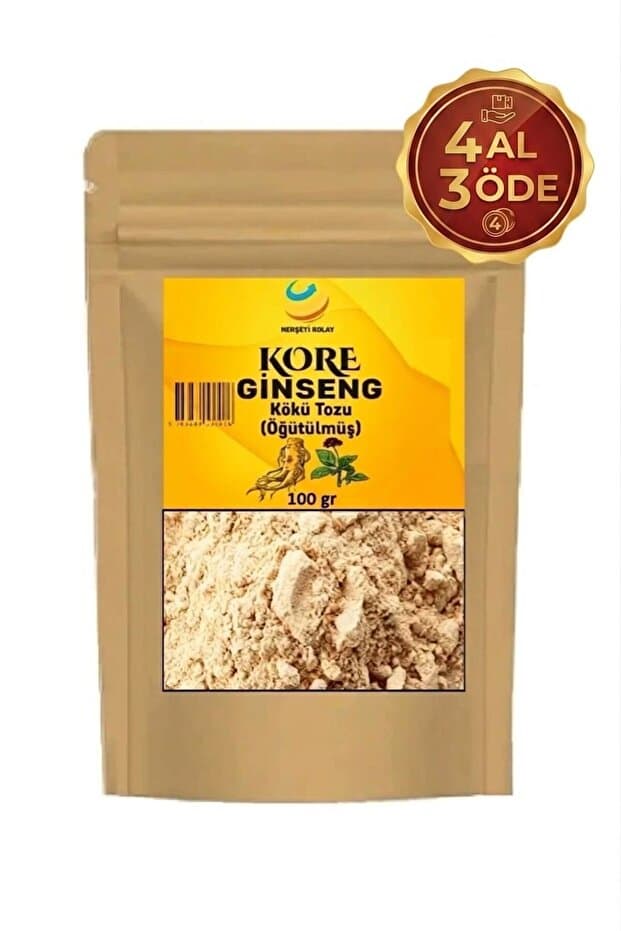 Herşeyi Kolay Orjnal Ginseng Kökü Tozu Öğütülmüş Kırmızı Kore Ginsengi 100gr Gerçek Saf Ginseng Panax,