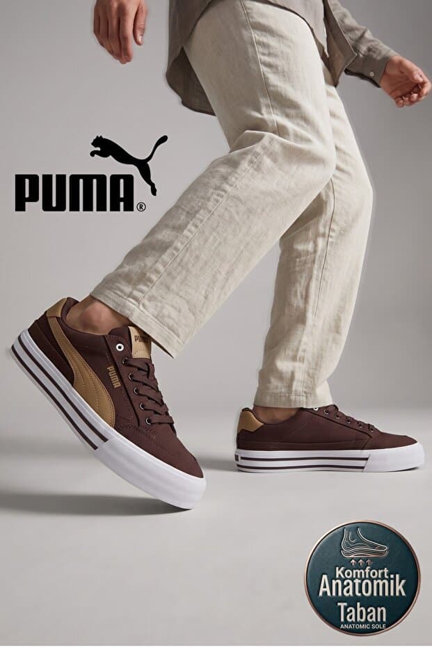 Puma Court Classic Vulc FS Unisex Kanvas Kahverengi Senaker Günlük Spor Ayakkabı (396353-41)