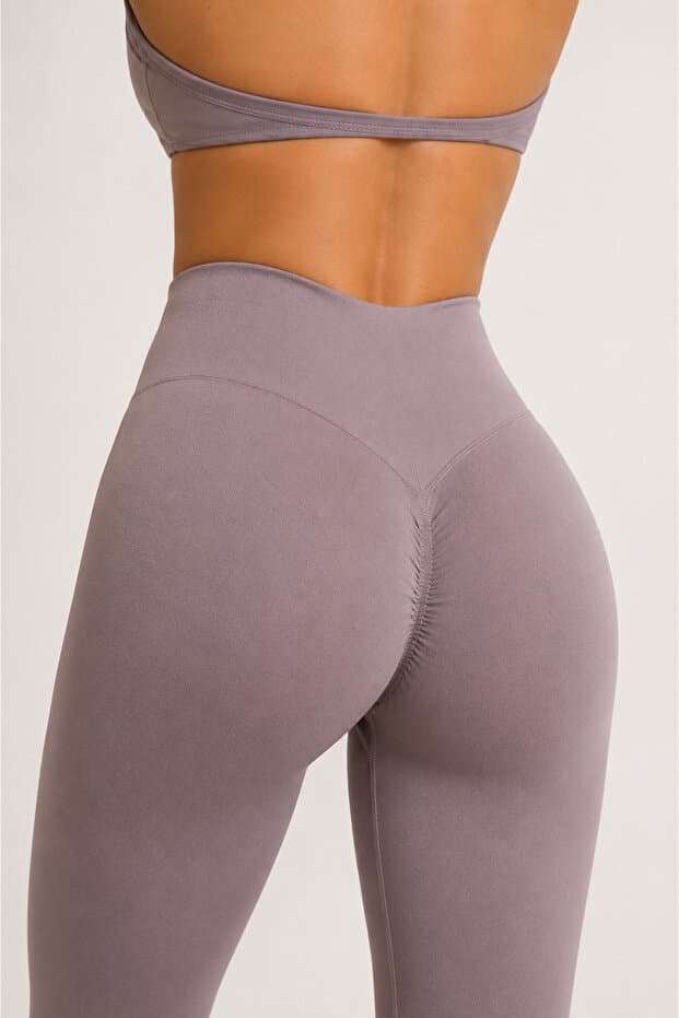 FOREVER MORE Milene Model Yüksek Bel Toparlayıcı Büzgü Detaylı Push Up Seamless Tayt