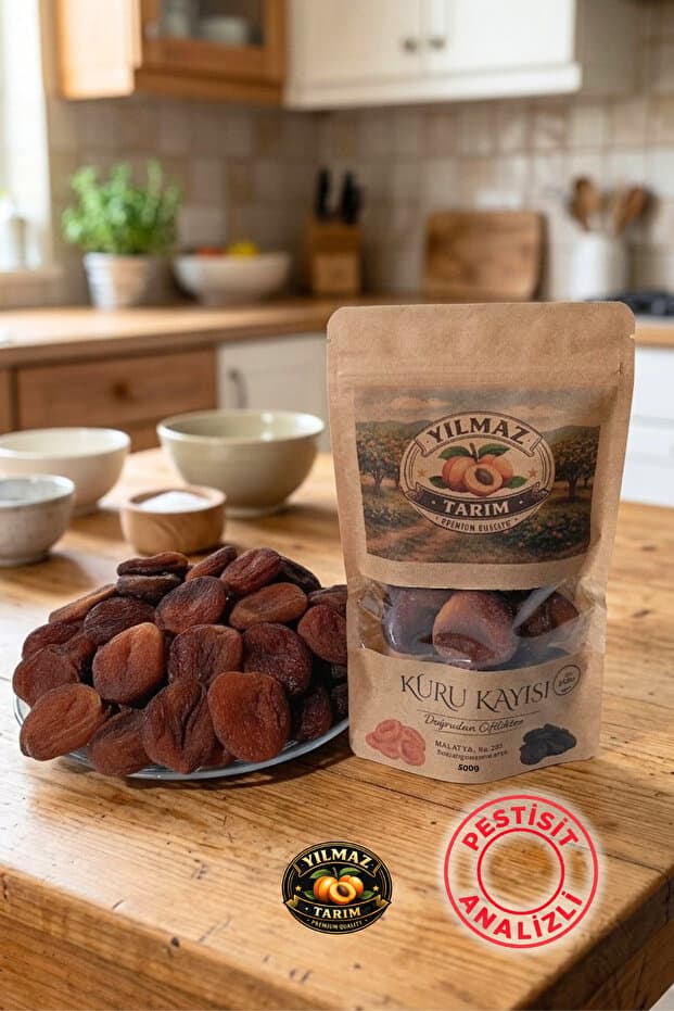 YILMAZ TARIM ORGANİK Orta Boy Gün Kurusu Kuru Kayısı 500 Gram Yeni Mahsul - (Pestisit Analizli) - Fiyatı